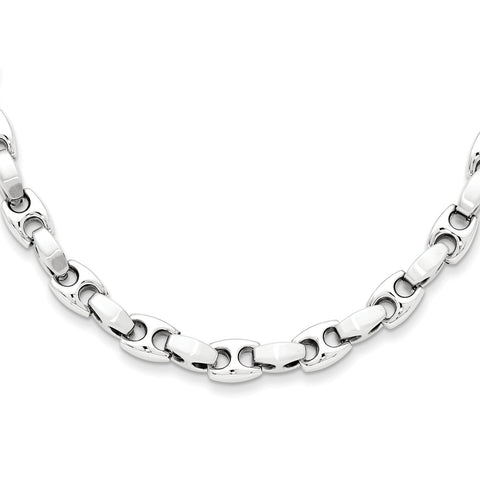 Stainless Steel Brushed & Polished 20in Necklace SRN168 - shirin-diamonds