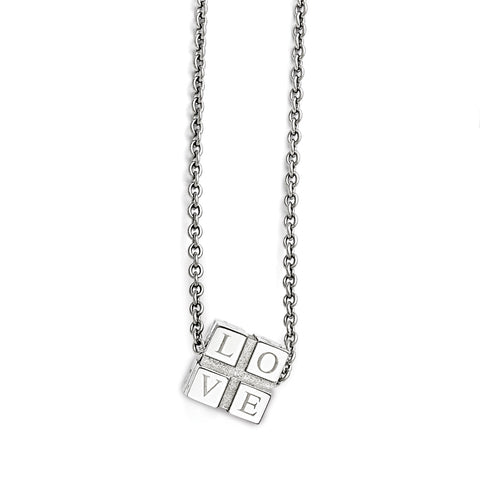 Stainless Steel Polished Love Box Necklace SRN1690 - shirin-diamonds