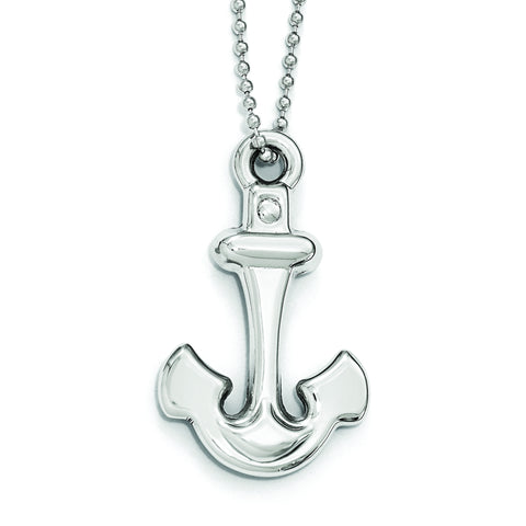 Stainless Steel Polished Anchor Mariner Cross Necklace SRN1816 - shirin-diamonds