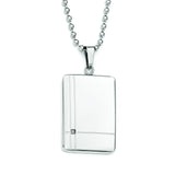 Stainless Steel Polished CZ Necklace SRN1820 - shirin-diamonds