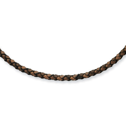 4mm Genuine Leather  Hexagon Weave Necklace SRN194 - shirin-diamonds