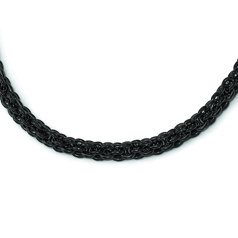 Stainless Steel Polished Black IP-plated 24in Necklace SRN1966 - shirin-diamonds
