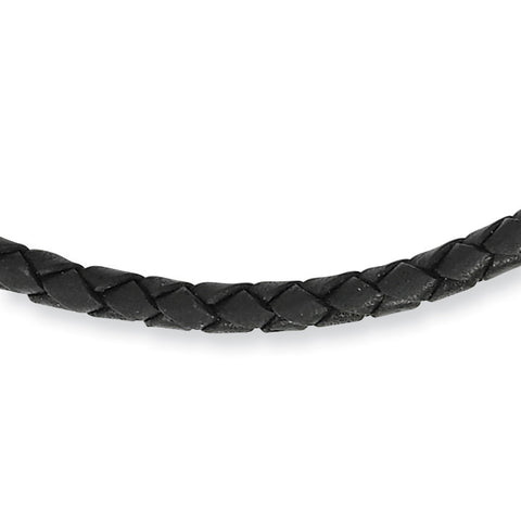 3.0mm Genuine Leather  Weave Necklace SRN197 - shirin-diamonds
