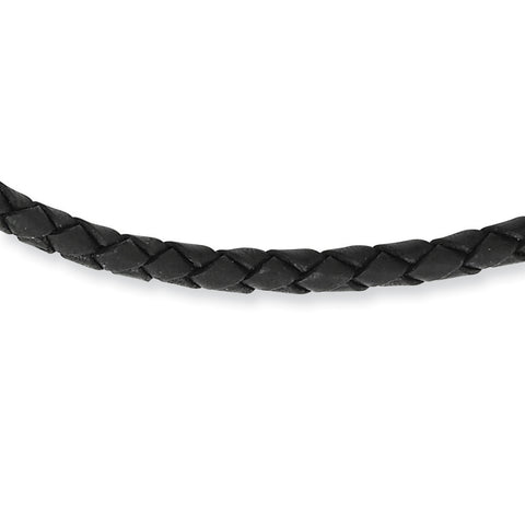 4.0mm Genuine Leather  Weave Necklace SRN198 - shirin-diamonds