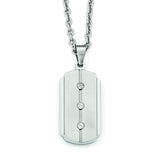 Stainless Steel Brushed and Polished Dog Tag Necklace SRN1990 - shirin-diamonds
