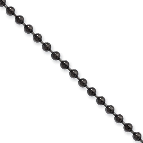 Stainless Steel 3.0mm IP Black-plated 22in Ball Chain SRN223BP - shirin-diamonds