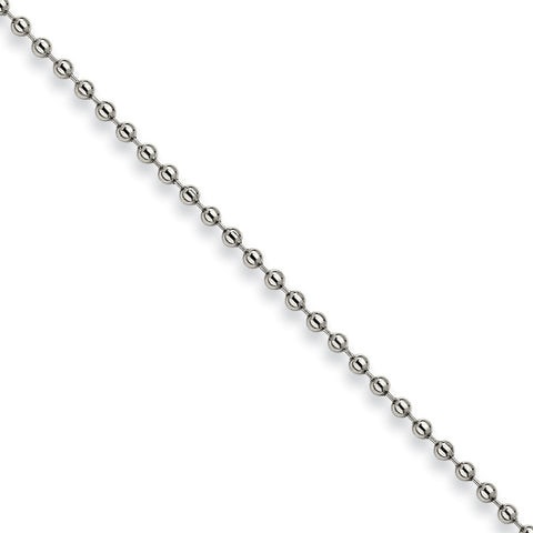 Stainless Steel 3.0mm 24in Ball Chain SRN223 - shirin-diamonds