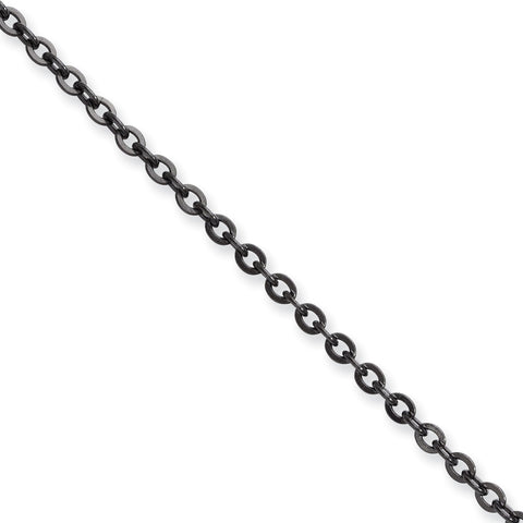 Stainless Steel IP Black-plated 2.30mm 22in Cable Chain SRN228BP - shirin-diamonds