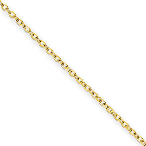 Stainless Steel Gold IP plated 2.30mm 22in Cable Chain SRN228GP - shirin-diamonds