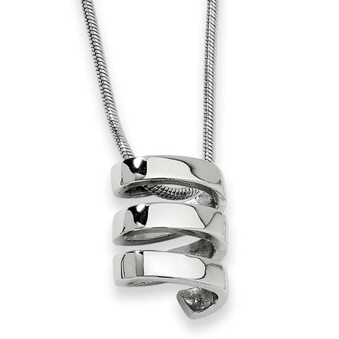 Stainless Steel Pendant 18in Necklace SRN270 - shirin-diamonds
