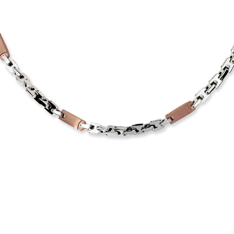 Stainless Steel Brown IP-plated 24in Necklace SRN352 - shirin-diamonds