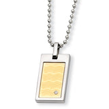 Stainless Steel 18k Gold-plated with .01ct. Diamond 24in Necklace SRN366 - shirin-diamonds