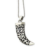 Stainless Steel Antiqued Fancy Claw Pendant Necklace SRN421 - shirin-diamonds