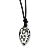 Stainless Steel Black Resin Pendant with 2 inch ext Necklace SRN574 - shirin-diamonds