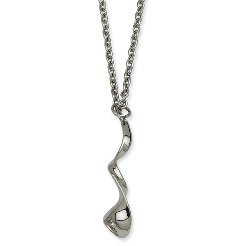 Stainless Steel Fancy Swirl with 2 inch ext Necklace SRN583 - shirin-diamonds
