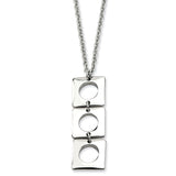 Stainless Steel Polished Squares 20 with 2in Ext Necklace SRN586 - shirin-diamonds