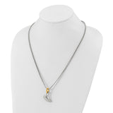 Stainless Steel Yellow IP-plated Circle & Heart with CZs Necklace 22 Inch