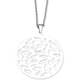 Stainless Steel Fancy Cutout Pendant Necklace SRN641 - shirin-diamonds