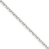 Stainless Steel 3.4mm 24in Cable Chain SRN658 - shirin-diamonds