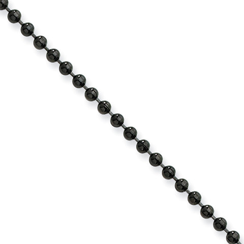 Stainless Steel 2.0mm IP Black-plated 24in Ball Chain SRN667 - shirin-diamonds