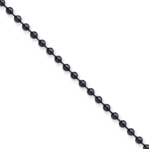 Stainless Steel 2.4mm IP Black-plated 24in Ball Chain SRN668BP - shirin-diamonds