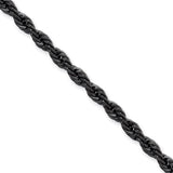 Stainless Steel IP Black-plated 4.0mm 24in Rope Chain SRN673BP - shirin-diamonds