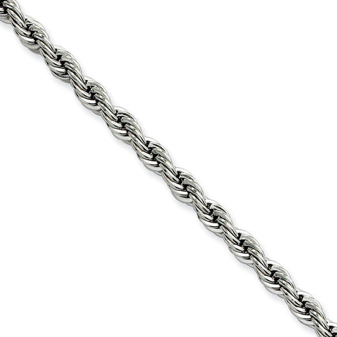 Stainless Steel 4.0mm 24in Rope Chain SRN673 - shirin-diamonds