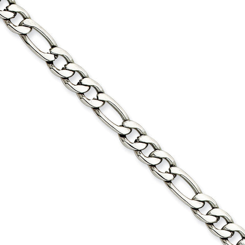 Stainless Steel 5.30mm 7in Figaro Chain SRN679 - shirin-diamonds