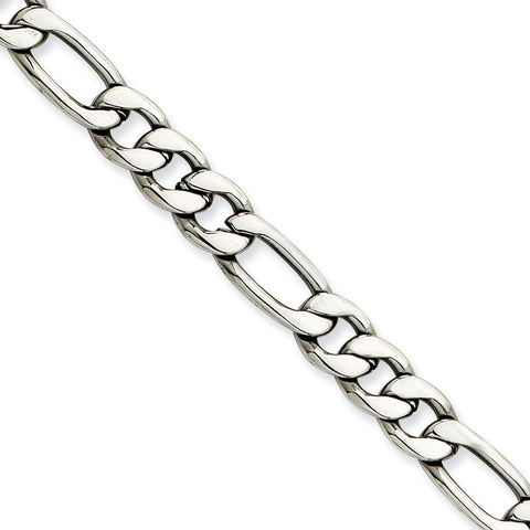 Stainless Steel 6.75mm 22in Figaro Chain SRN681 - shirin-diamonds