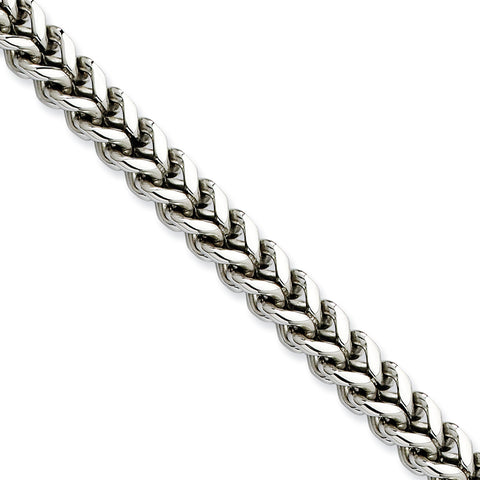 Stainless Steel 6.75mm Franco 24.5in Chain SRN684 - shirin-diamonds