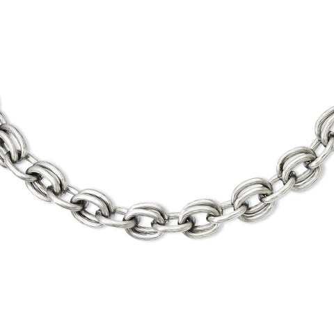 Stainless Steel Multiple Links 22in Necklace SRN759 - shirin-diamonds