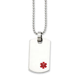 Stainless Steel Small Dog Tag Medical Pendant Necklace SRN900 - shirin-diamonds