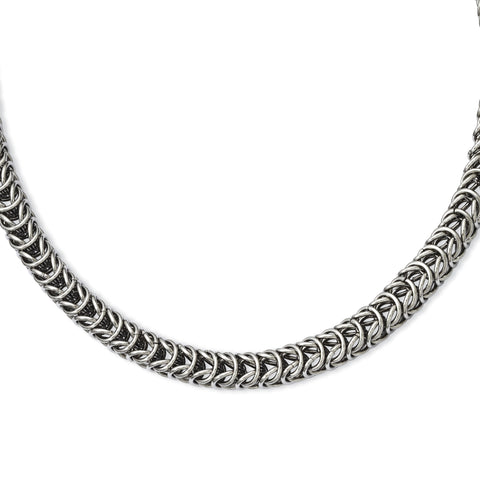 Stainless Steel Fancy 18in Necklace SRN947 - shirin-diamonds