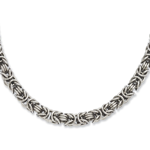 Stainless Steel Fancy Link 22in Necklace SRN949 - shirin-diamonds