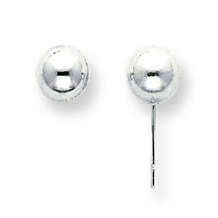 Sterling Silver Polished 7.0mm Ball Earring SS3031 - shirin-diamonds