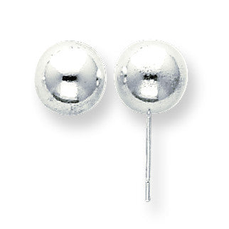 Sterling Silver Polished 9.0mm Ball Earring SS3033 - shirin-diamonds