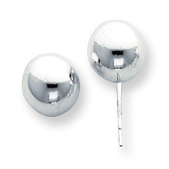 Sterling Silver Polished 10.0mm Ball Earring SS3034 - shirin-diamonds
