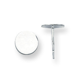Sterling Silver Polished 8.0mm Flattened Disc Earring SS3046 - shirin-diamonds