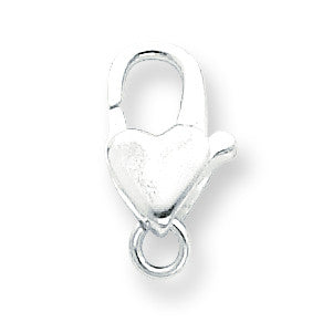 Sterling Silver 16 x 8.5mm Heart Shaped Lobster Clasp SS3403 - shirin-diamonds