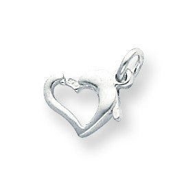 Sterling Silver 9.7 x 8.1mm Heart Shaped Lobster Clasp SS3404 - shirin-diamonds