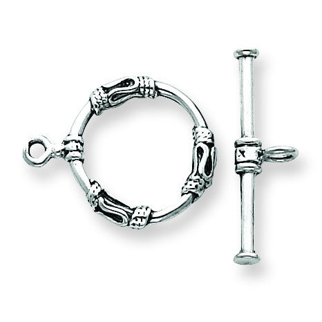 Sterling Silver Antiqued Toggle Set SS3462 - shirin-diamonds