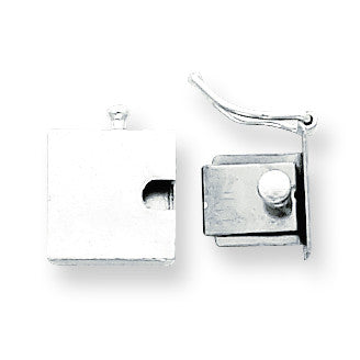 Sterling Silver 10.4 x 10.5mm Push Button Box Clasp SS3616 - shirin-diamonds