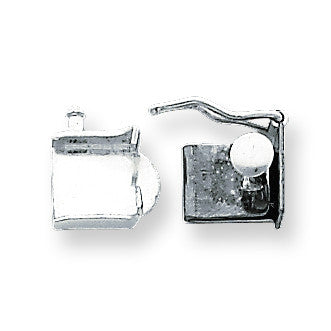 Sterling Silver 9.4 x 7.8mm Push Button Box Clasp SS3625 - shirin-diamonds