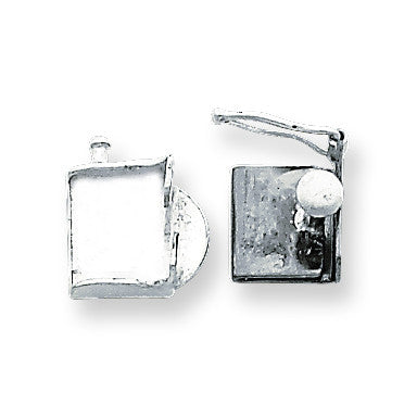 Sterling Silver 11.3 x 10mm Push Button Box Clasp SS3626 - shirin-diamonds