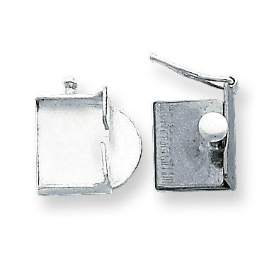 Sterling Silver 13 x 11.6mm Push Button Box Clasp SS3627 - shirin-diamonds