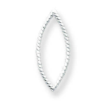 Sterling Silver 24.6 x 10.5mm Twisted Wire Casted Component Link SS4360 - shirin-diamonds