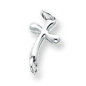 Sterling Silver 22 x 11.3mm Polished Cross Casted Component Link SS4443 - shirin-diamonds