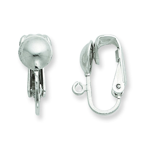 Sterling Silver 6.9MM Half Ball w/ Ring Earring Clip SS4803 - shirin-diamonds
