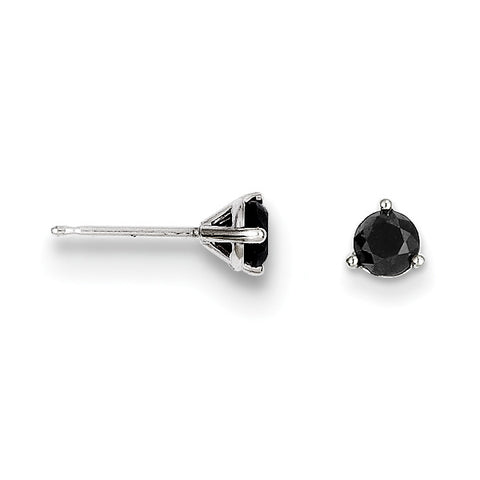 14k .75ct Black Diamond Stud Earrings STBK-75W - shirin-diamonds