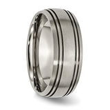 Titanium Grooved 8mm Satin Band